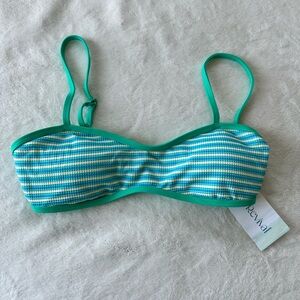 Altar’d State Shade & Shore Green and Blue Striped Bikini Top